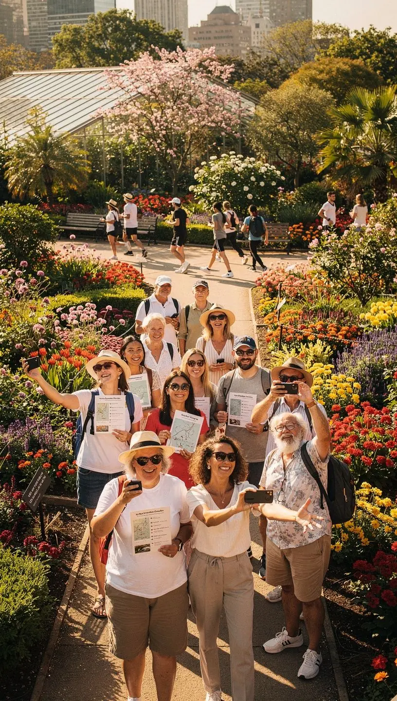Mapa z zaznaczonymi atrakcjami turystycznymi i trasami podróży.
